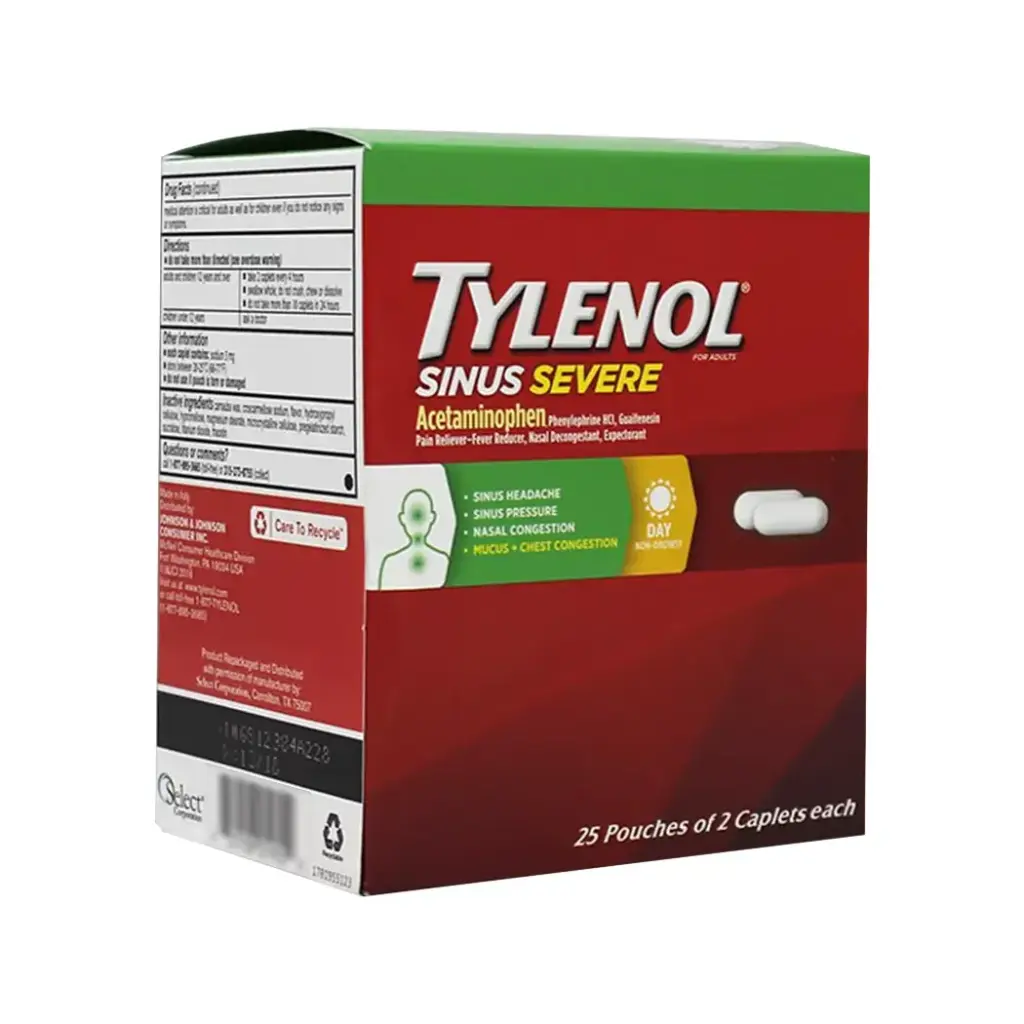 TYLENOL SINUS SEVERE DISPENSER 25 X 2'S