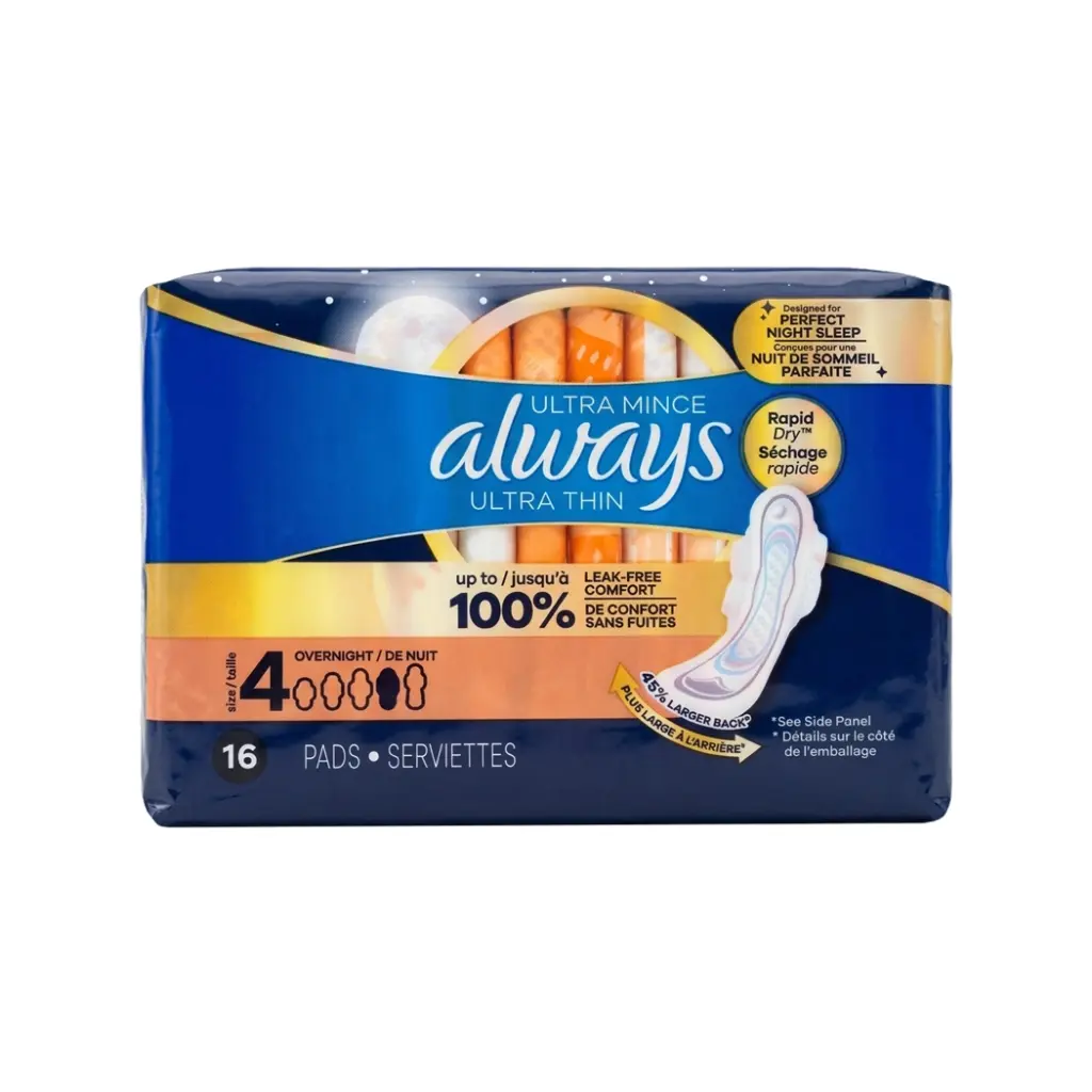 ALWAYS ULTRA THIN 16CT OVERNIGHT SIZE 4