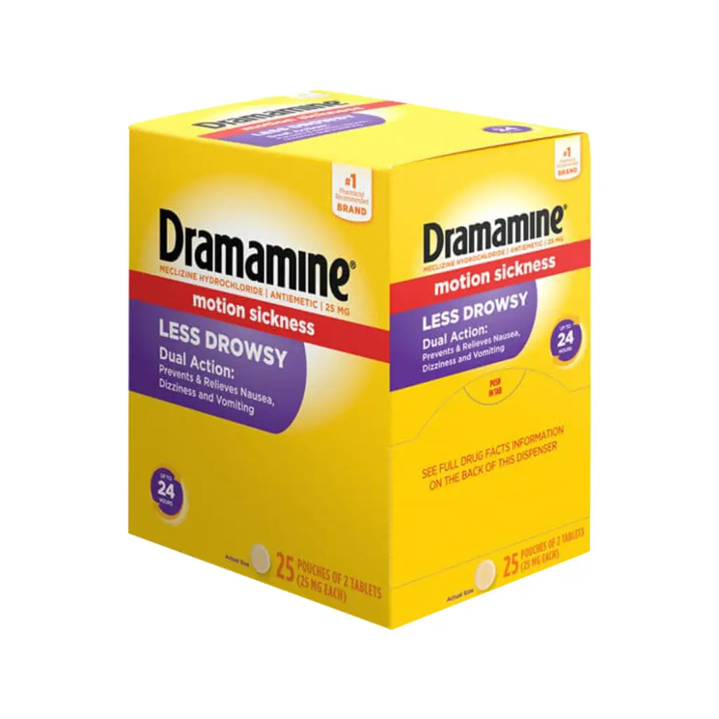 DRAMAMINE LESS DEOWSY DISPENSER 25 X 2'S