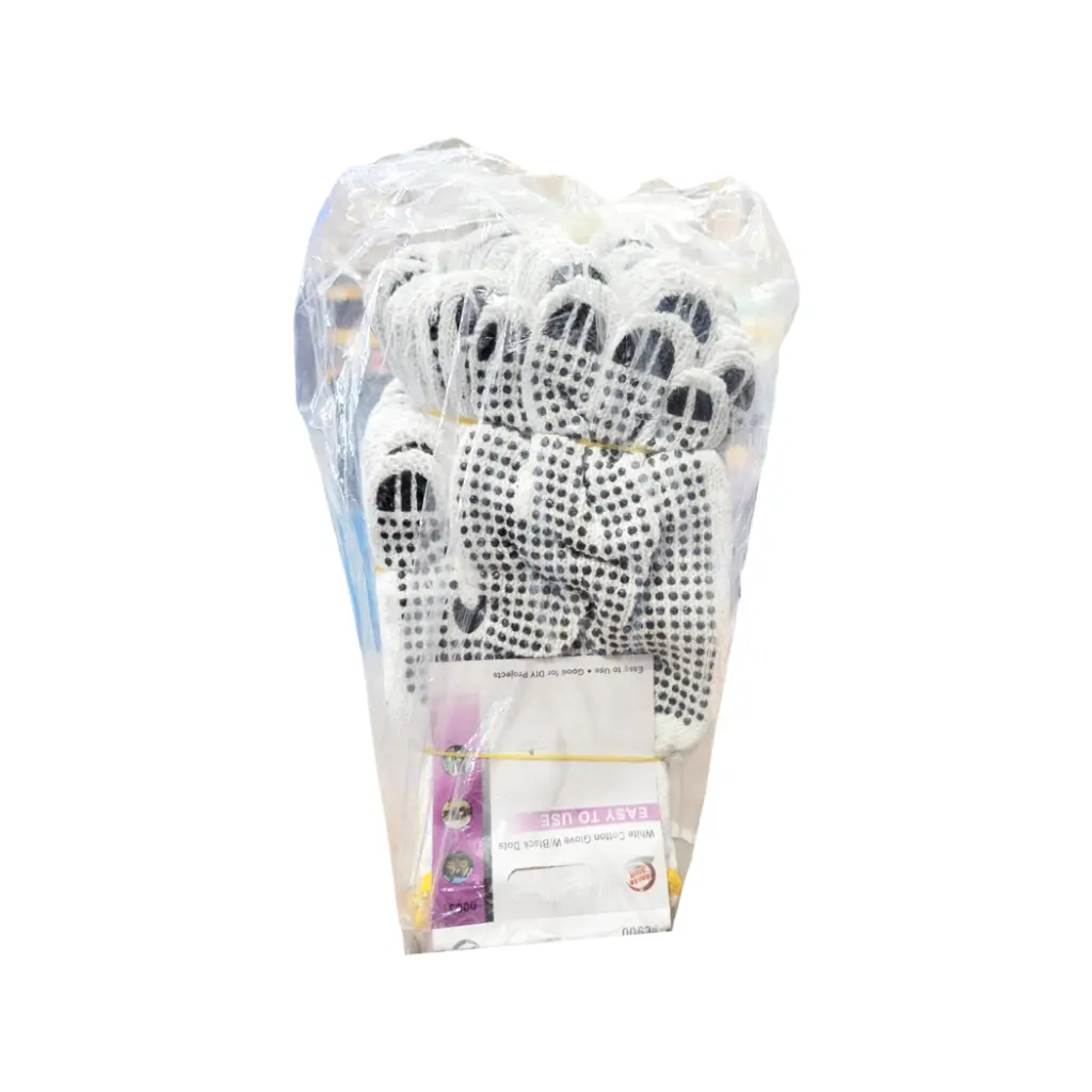 WHITE COTTON GLOVES 12 CT