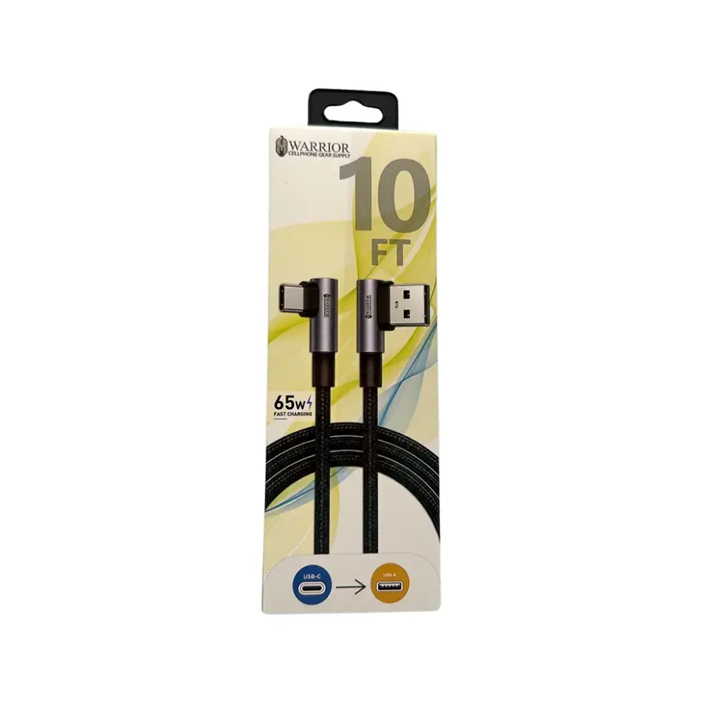 WARRIOR USB C 10FT 65W FAST CHARGER