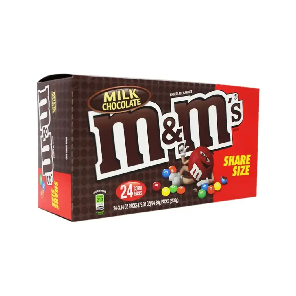 M&M 24-3.14 OZ MILK CHOCOLATE SHARING SIZE